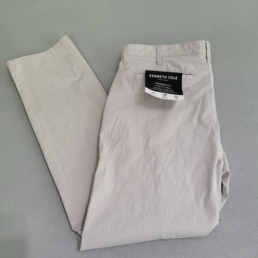 NWT‎ Kenneth Cole Techni-Cole Tapered Fit Stretch Lightweight Pants Men's 34x32